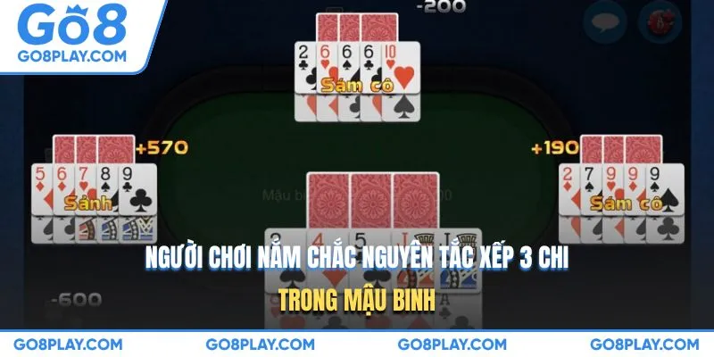 Người chơi nắm chắc nguyên tắc xếp 3 chi trong Mậu binh